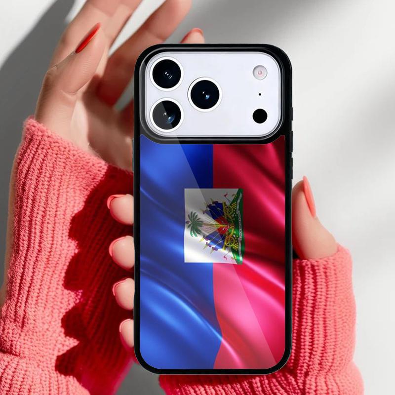 Haiti Haitian Flag Phone Case for iPhone 17 16 15 14 13 Pro Max Back Cover for 12 11 Pro Coque