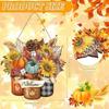 Thanksgiving Autumn Wooden Maple Leaf Welcome Door Sign Hanging Door Decoration 2D