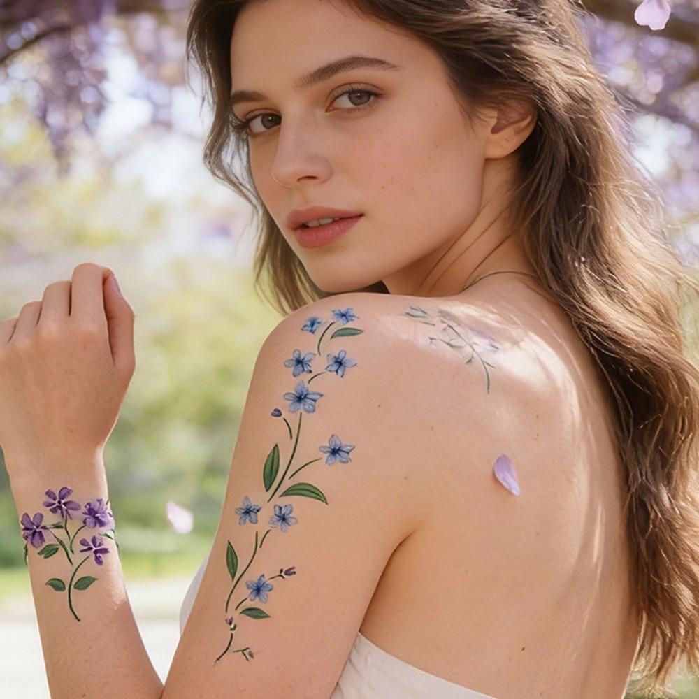 Realistische Rosen-Aufkleber Tattoo-Aufkleber Wasserdichte Elf Fee Make-up-Aufkleber Körperkunst