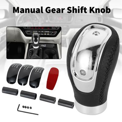 Leather Gear Shifts Lever Stick Shifter Knob Gearstick Handball Handle Accessories Compatible for 5/6 Speed Transmission