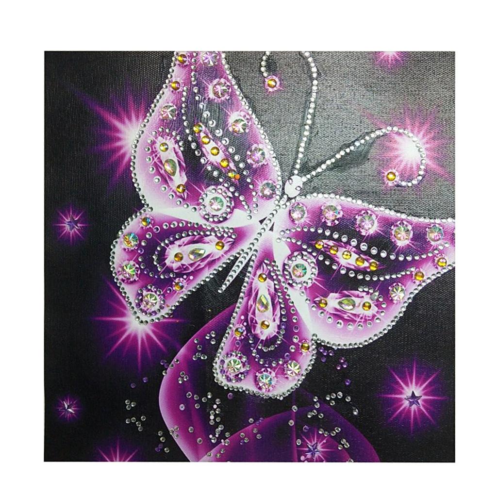 Diamond Painting Partial Special Drill DIY Sparkle Butterfly Picture Pink
