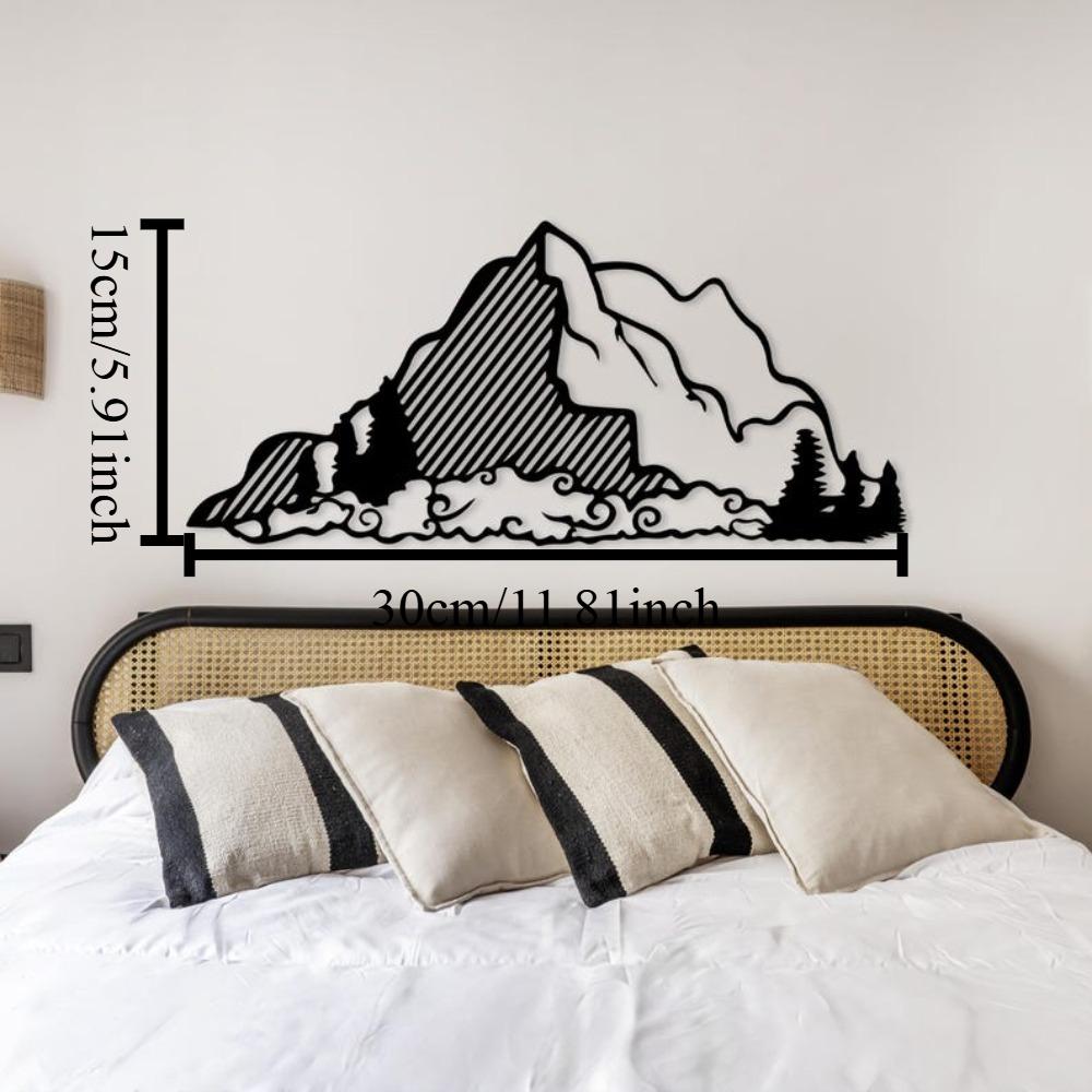 Metal Wall Art Mountain Landscape Minimalist Home Decor Rustic Farmhouse Gift for Him Her 12in чёрный