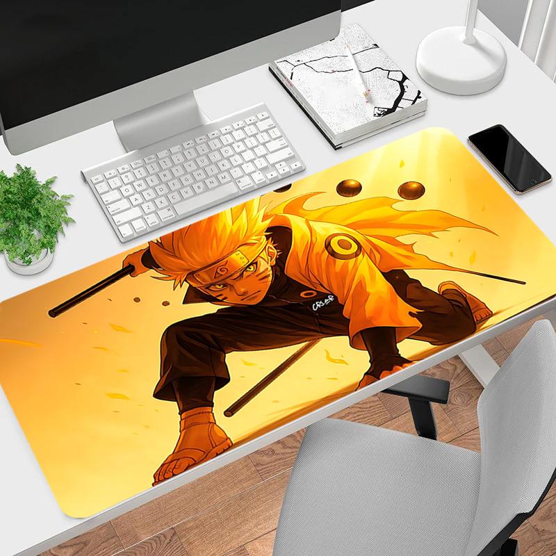 1Pc Naruto'S Determination Gaming Mouse Pad Keyboard Desk Mat Non-slip Rubber Lock Edge Waterproof Computer Mousepad for Office Home Decor S1396