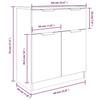 Vidaxl 3-Piece Chest of Drawers, Smoked Oak, Wood-Based Material