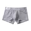 Men Casual Underwear Mid-rise Letter Plaid Print Patchwork Design Shorts Briefs 3D U-convex High Elasticity Panties
