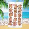 Asciugamano da Spiaggia Divertente Capibara 1pz Stampa Cartoon Microfibra Leggero Asciugatura Rapida per Spiaggia Piscina Campeggio Ragazze Vacanze Estive