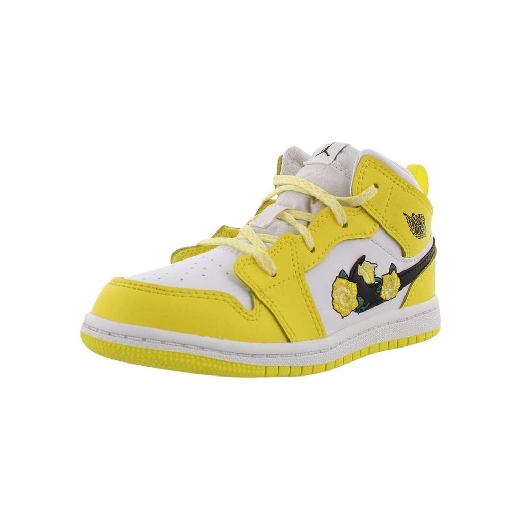 Jordan Air Jordan 1 Mid Se Floral High top Toddler Shoes Yellow Rose Baby AV5172-700