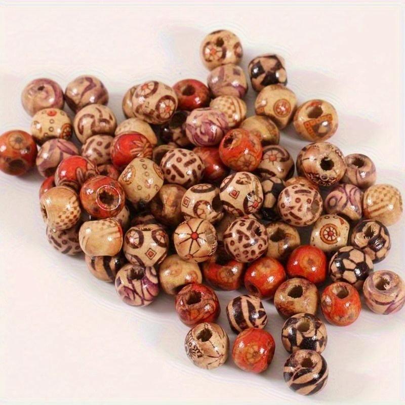 100Pcs/Bag Small Size Jewelry Type Mixed Wooden Beads Big Hole Beads Fit Charm Bracelet DIY for Jewelry Making.