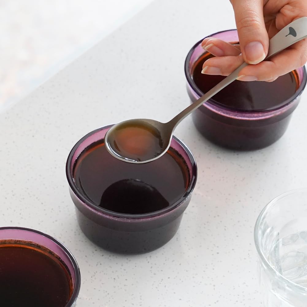 Watchget Profesjonell kaffesmakingsskje - 6,18 tommer Titan Rund Måleskje for Espresso, Spesialkaffe og Baristabruk