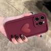Wine Red 3D Heart Phone Case for iPhone 17 Pro Max Air 16E 11 12 13 Mini 14 15 16 Pro Max XS XR 7 8 Plus SE2 Soft Silicone Cover