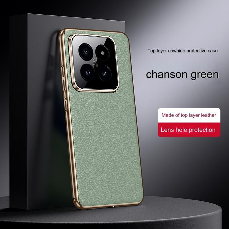 

Luxury Stylish Electroplate Leather Phone Case for XiaoMi 15 Poco F7 Pro 14 Ultra Capa Camera Protection Bumper Back Cover Cases For Poco F7 Ultra зелёный