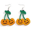 Original Design Halloween Pumpkin Earrings - Acrylic Fish Hook, Funny, European & American Style