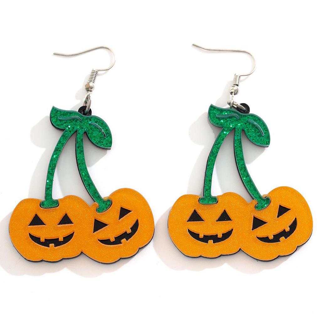 Original Design Halloween Pumpkin Earrings - Acrylic Fish Hook, Funny, European & American Style