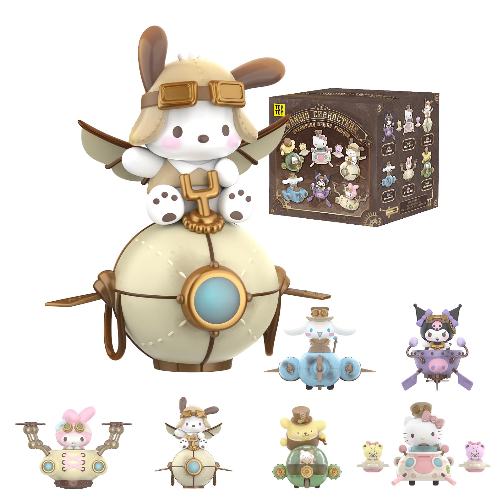 

ЛУЧШАЯ ИГРУШКА Персонажи Sanrio Серия Стимпанк [1 шт.] Гачапон Фигурка-сюрприз Мягкий винил ПВХ Премиальная игрушка Подарок на день рождения для персонажа Куроми