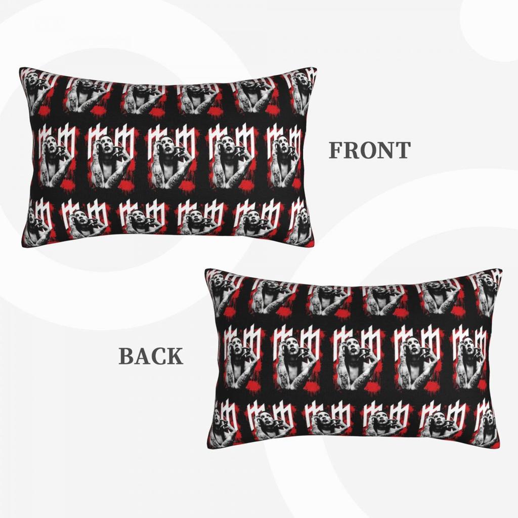 Marilyn Manson Glitch Fan Gift Music Rectangle Pillowcase Cushion Cover Decor Bedroom Bed Home Comfort Throw Pillow