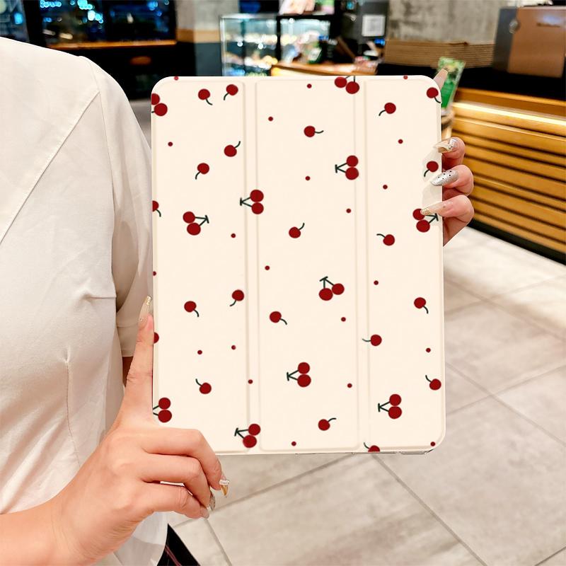Funda con estampado de cerezas para iPad Pro de 10/11 pulgadas / 6ª/7ª/8ª generación / Air 3ª/Air 4ª/9ª generación/Air 5ª generación / Air 11