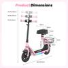 iScooter IK7 Kids Electric Scooter 250W 4.5Ah 8.5''Tires Removable Seat APP Control 3-Speed Rang 11-15KM Electric Scooter for Kids