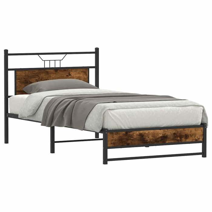 VidaXL Bed Frames Without Mattress Smoked Oak 100x200 Cm Engineered Wood 4106903