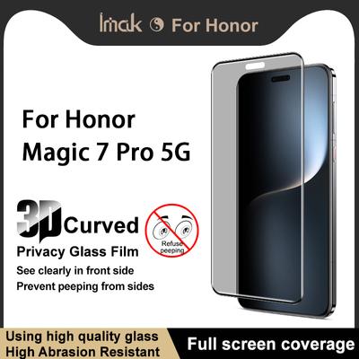 Para Honor Magic 7 Pro 5G Vidrio IMAK 3D Curvado Privacidad Vidrio Templado Película Cobertura Pantalla Completa