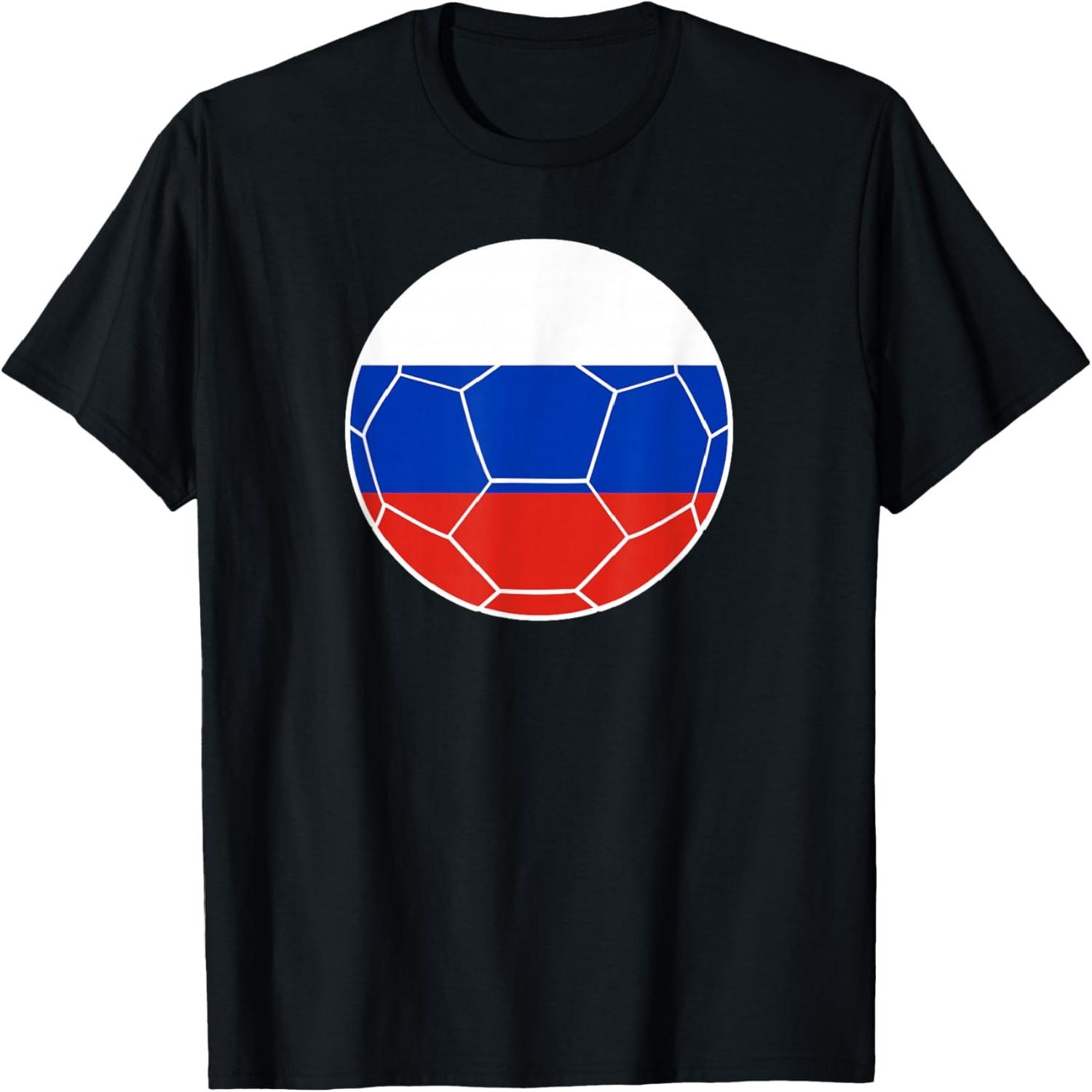 Russia Flag Soccer Russia Soccer T-Shirt S