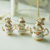Enamel Chipmunk Teapot Earrings Trendy Pendant Necklace Stylish Woman Accessory