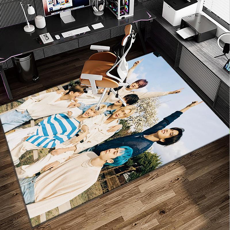 K-pop Stars In Urban Vibes Office Rug Chair Mat, Game Carpet, Suitable for Front Door, Bedroom, Living Room, Desk, Holiday Gift