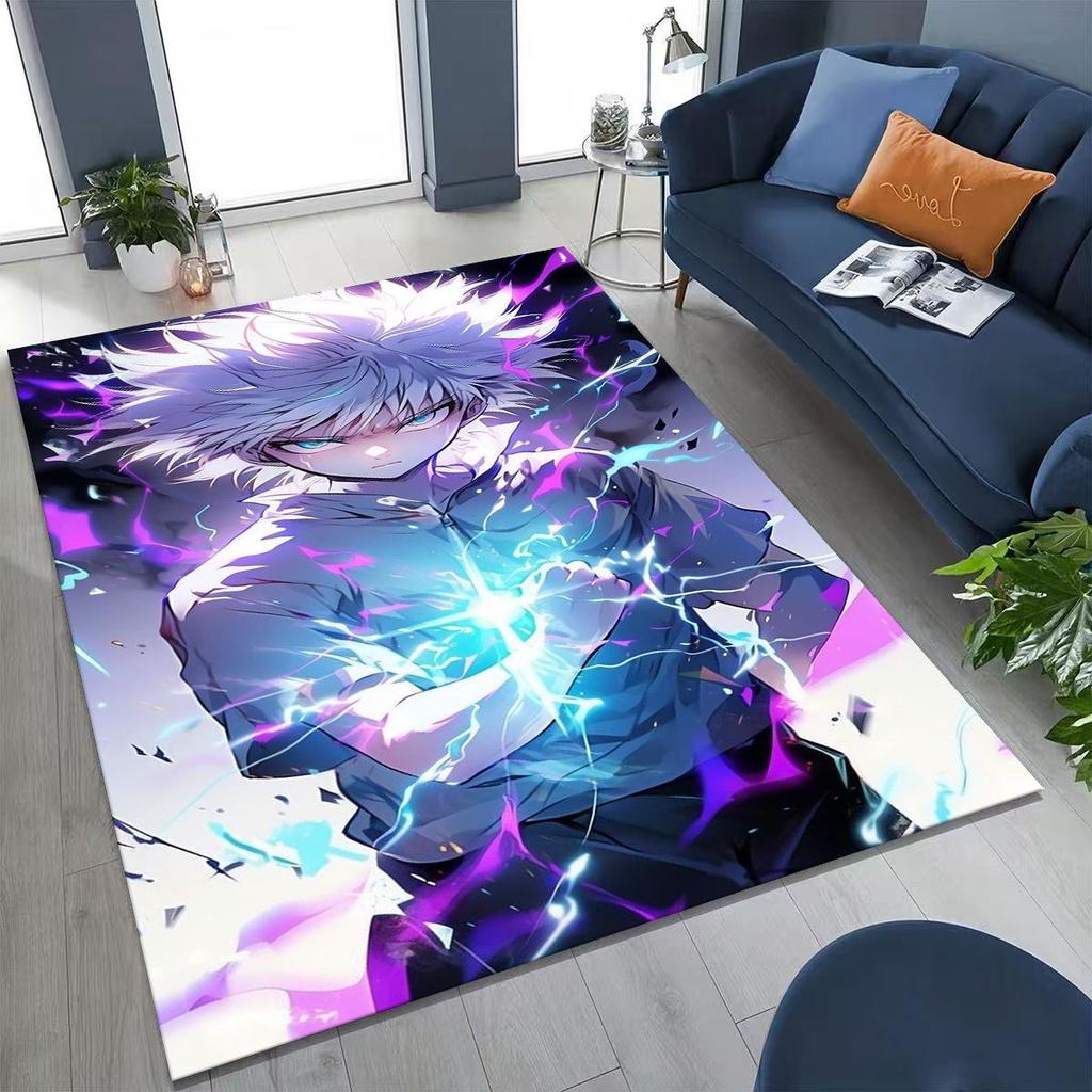 Anime HUNTER X HUNTER HXH Gon Freecss Killua Cartoon Rug for Bedroom Living Room Sofa Home Doormat Decor,Kids Non-slip Floor Mat