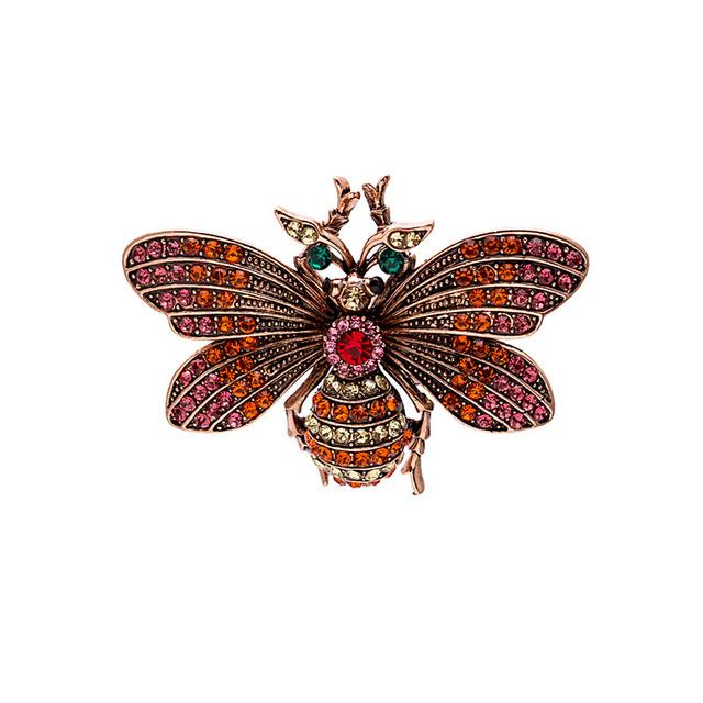 European And American Exquisite Retro Fashion Insect Dripping Oil Brooch Moth Bee Butterfly Brooch Corsage Accessories Female
