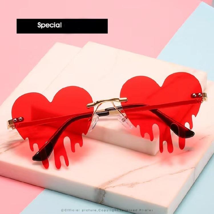 Modern Heart Shape Sunglasses For Ladies And Teens Frameless Eyeglasses For Photo Props And Costume Accessories