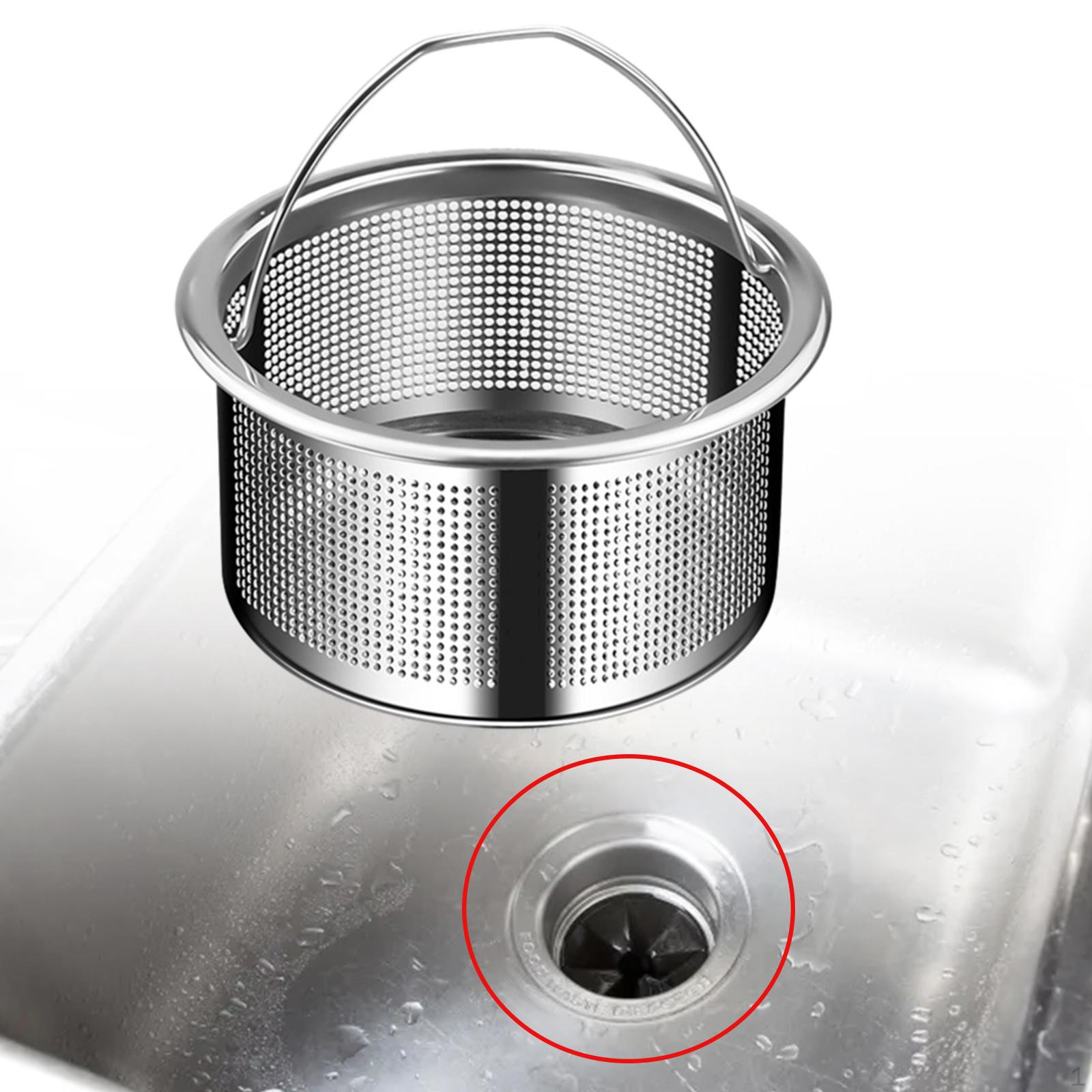 

Kitchen Sink Strainer Drain with Handle Food , Easy to Clean Fordable Universal 430 Steel height 4cm