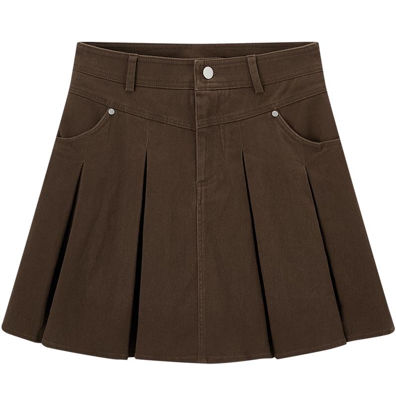 Ai Ju Tu Women's Casual Pleated A-Line Skirt