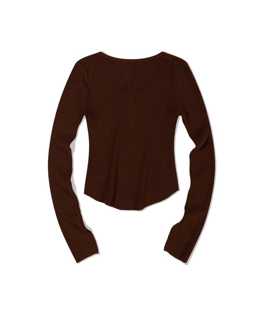 MOAA Seam Line Button Knit (Brown)