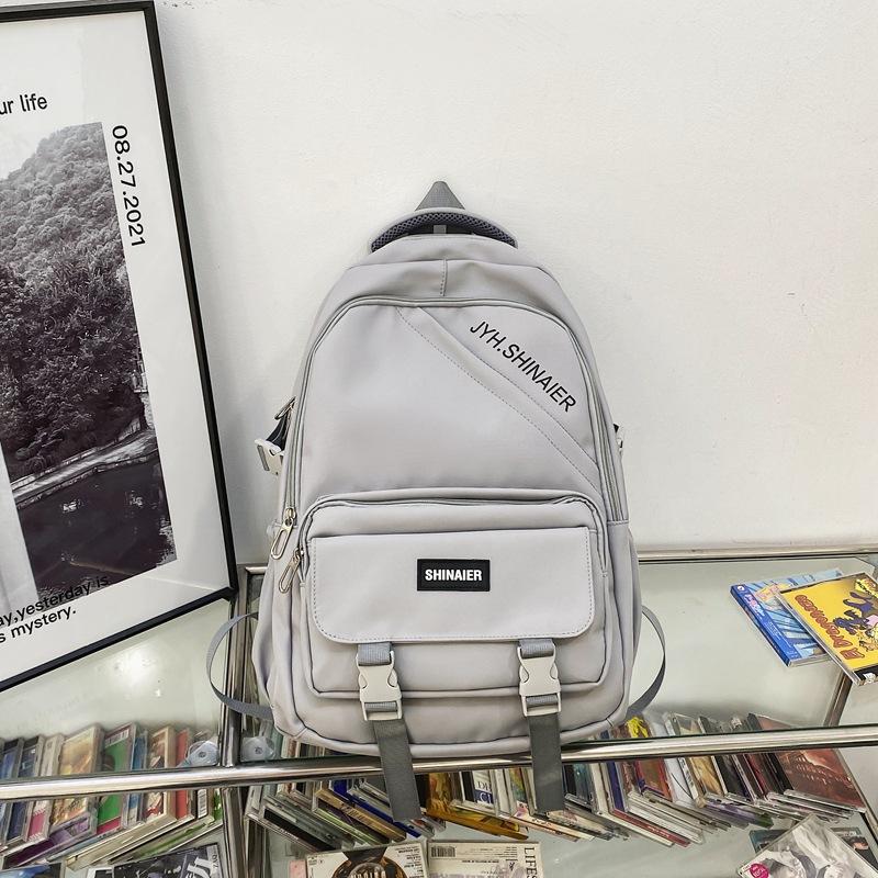 Backpack simple large capacity waterproof fabric travel backpack leisure junior high school student high school student schoolbag