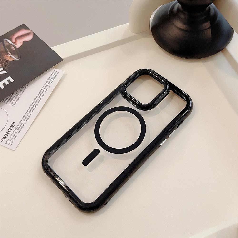 

Cream Magnetic Acrylic Drop-proof iPhone Case for 11 to 16 Series, Compatible with 15 Pro Max. 17 Air