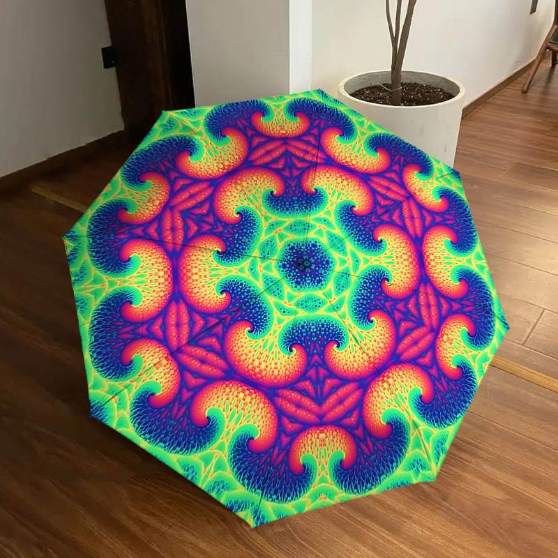 

1pc Psychedelic Mandala Automatic Open/Close Umbrella, Formal Events - Ideal Gift for Family or Friends, Outdoor Accessory yy251211247
