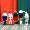 5Pcs Mini Wooden Nutcracker Ornament Walnut Band Soldier Figure Figurines Home Office Desktop Decoration Christmas Decorations