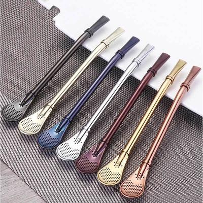 1 peça Colher de Chá Filtro de Aço Inoxidável Palhinhas de Metal para Beber Chá Mate Ferramenta de Chá