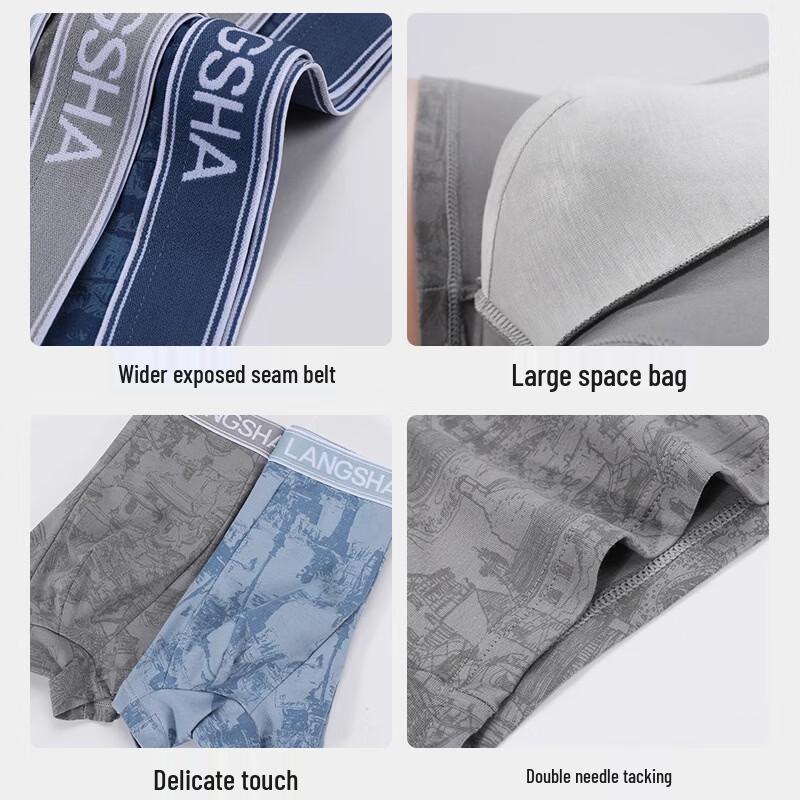 LangSha Men's Mulberry Silk Blend Breathable Underwear
