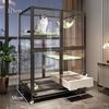 Cat Cage with Built-in Litter Box Cat House with Bedroom and Bathroom for Indoor Cats