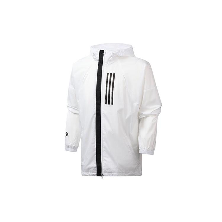 Men s adidas Sports Stylish Zipper Hooded Jacket White EK4627 XL