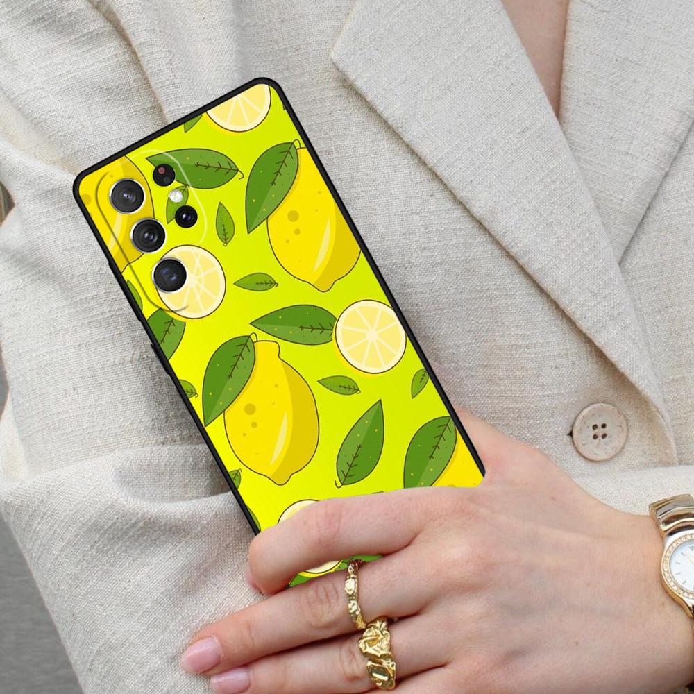 Summer Lemon and Leaf Cell Phone Case for Samsung Galaxy S26 Ultra S25 S24 S23 S22 S21 S20 Note10 Cover