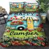 Camping Car Duvet Cover Travel Theme Bedding Set Cartoon Animal Camping Comforter Cover Full King For Teens Adult Camper Gifts