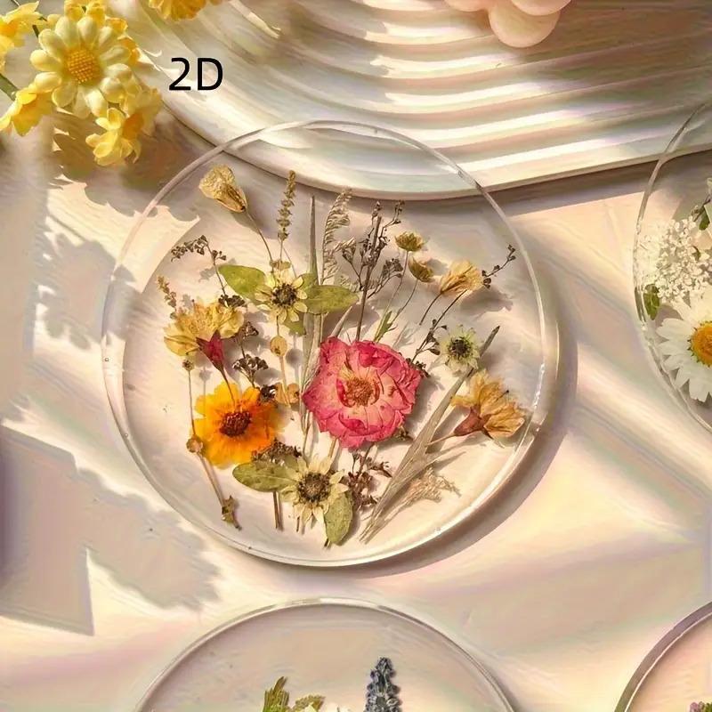 4Pcs Wildflower Acrylic Coaster Set, Colorful Printed Design, Perfect for Table Decor and Holiday Gifts.