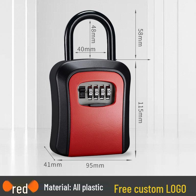 Wall-Mounted Key Lock Box for Temporary Sites with Peephole - No Drill Installation