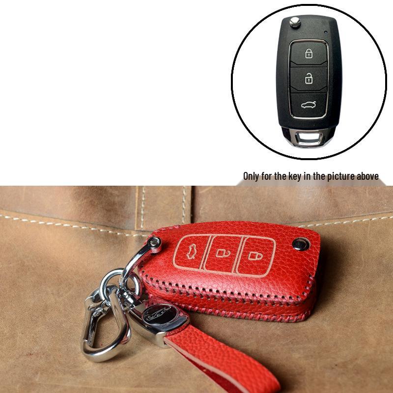 Real Leather Case for Modified Folding Keys: Compatible with Xiongbing Kia, Honda, Toyota, Iron General Remotes