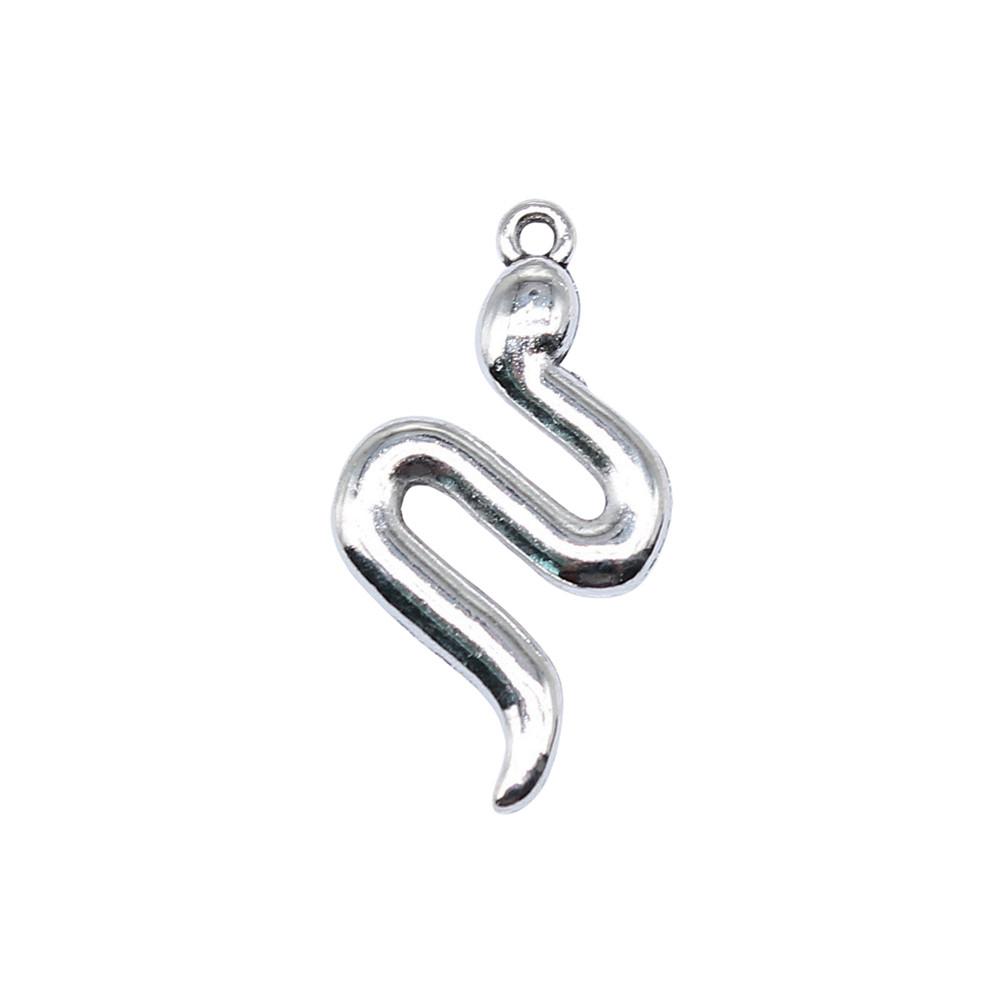 Cobra Snake Charms Antique Bronze Silver Pendants For DIY Bracelet Necklace Jewelry