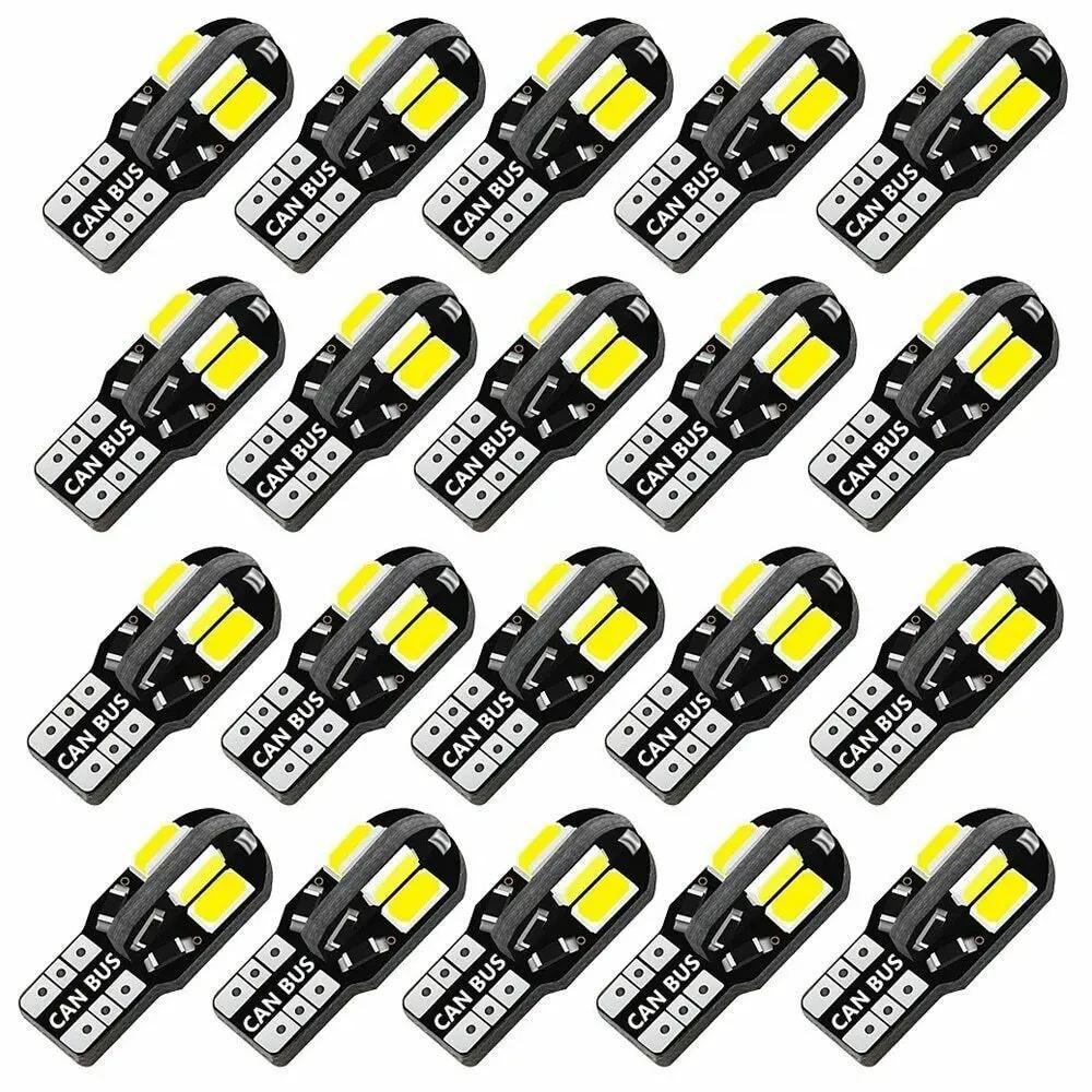 2/100PCS W5W T10 LED Bulbs Canbus 5730 8SMD 4014 26smd 12V 6000K 194 168 LED Car Map Dome Lights Parking Light Auto Signal Lamp