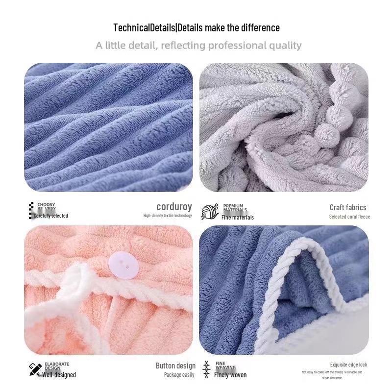 Women's Extra-Thick Quick-Drying Hair Towel Cap - Super Absorbent Double Layer Bath Cap (2025 Style)