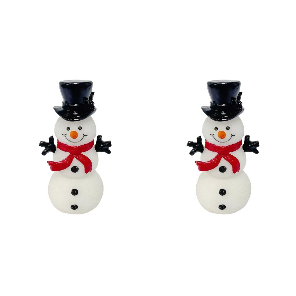 1/2Pcs Snowman Night Light with Top Hat Christmas Snowman Ornament PVC Xmas Snowman Lamp For Outdoor Garden Party Decor Gifts