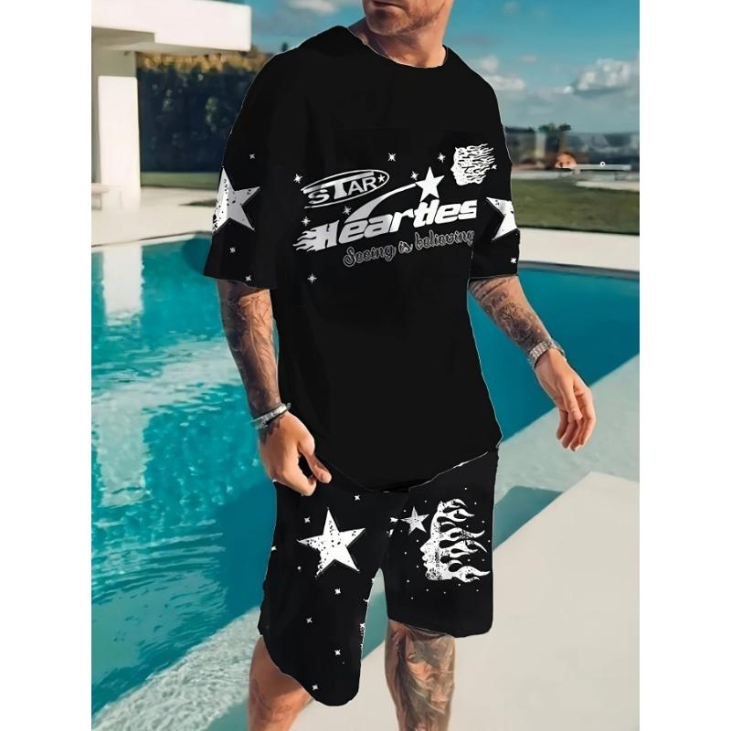Khamzat Chimaev Men's MMA Boxing Battle Athletic Wear Set Breathable T-shirt And Shorts for Wrestling Running Sweat Absorption